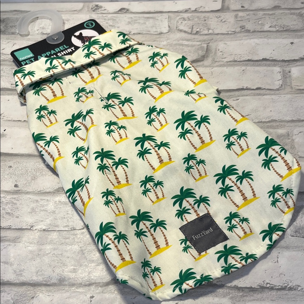 Fuzzyard size 2 small dog Palm Tree Print top shirt clothes pet outfit